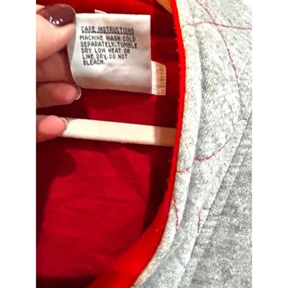 Vtg Active Elements Women's Button-Up Sweatshirt Jacket Med Gray Lined Pockets - Picture 5 of 12